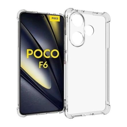 Szilikon telefonvédő (ütésállóság, légpárnás sarok) ÁTLÁTSZÓ Xiaomi Poco F6 "Gigapack csomagolás" (GP-158634)