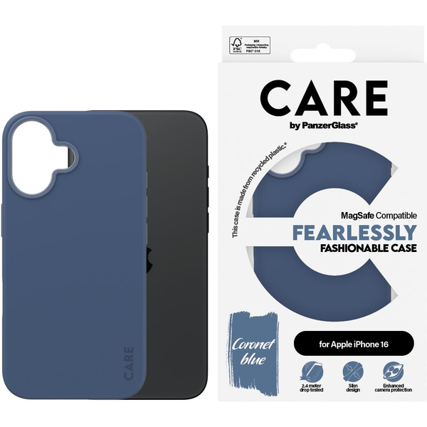 PanzerGlass CARE by PG Blue MagSafe iPhone16 6.1 кейс за мобилен телефон Калъф Прозрачен