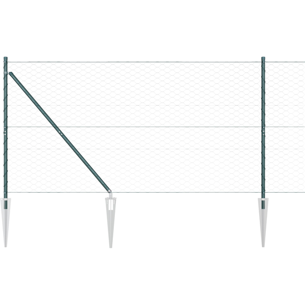 Kerítés oszlopokkal Zöld 1.2 x 10 m PVC-bevonatos acél