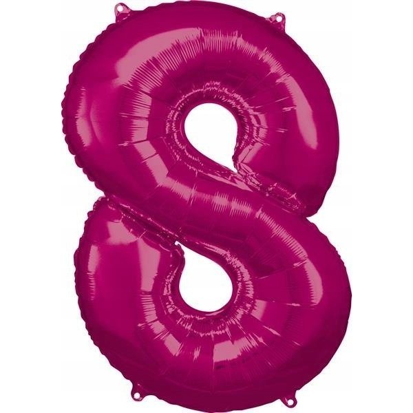 Óriás Szám Fólia Lufi - 8-as, 83x53 cm, Rózsaszín (9907291)