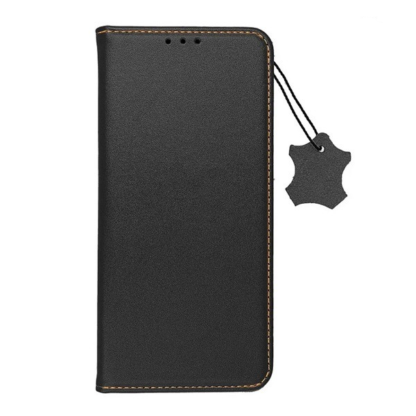 Tok álló, valódi bőr (FLIP, oldalra nyíló, asztali tartó funkció) FEKETE [Samsung Galaxy S21 FE (SM-G990)] (5996591142753)