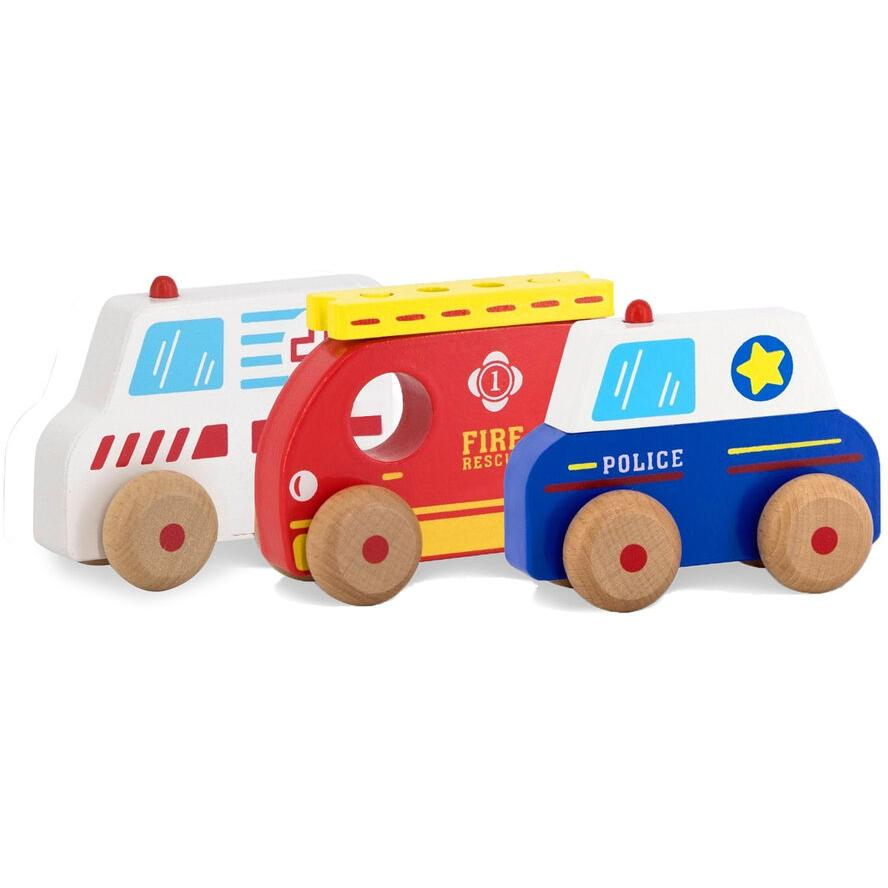 Jamara 4 részes fa vészhelyzeti járműkészlet kicsiknek (460878)