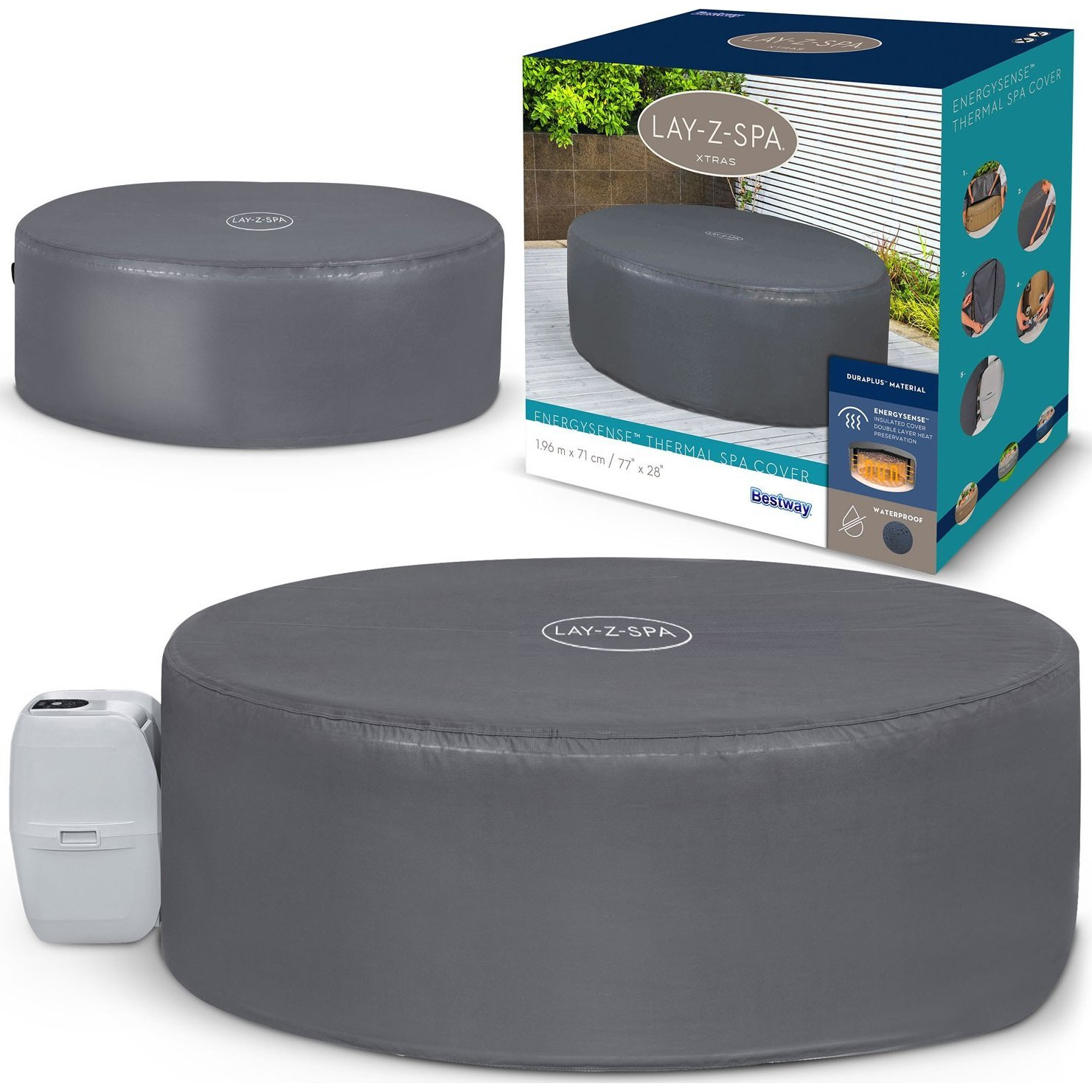 Bestway 60318 / 23 pezsgőfürdő vagy gyógyfürdő tartozék Medencevédő Szürke (S7185892)