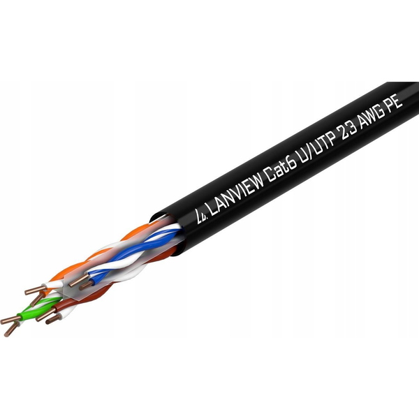 Lanview LVN122151 cavo di rete Nero 305 m Cat6 U/UTP (UTP) Rotondo