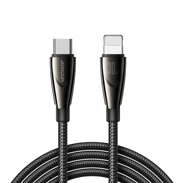 Joyroom Pioneer USB-C apa - Lightning apa Adat és Töltő kábel - Fekete (1,2m)