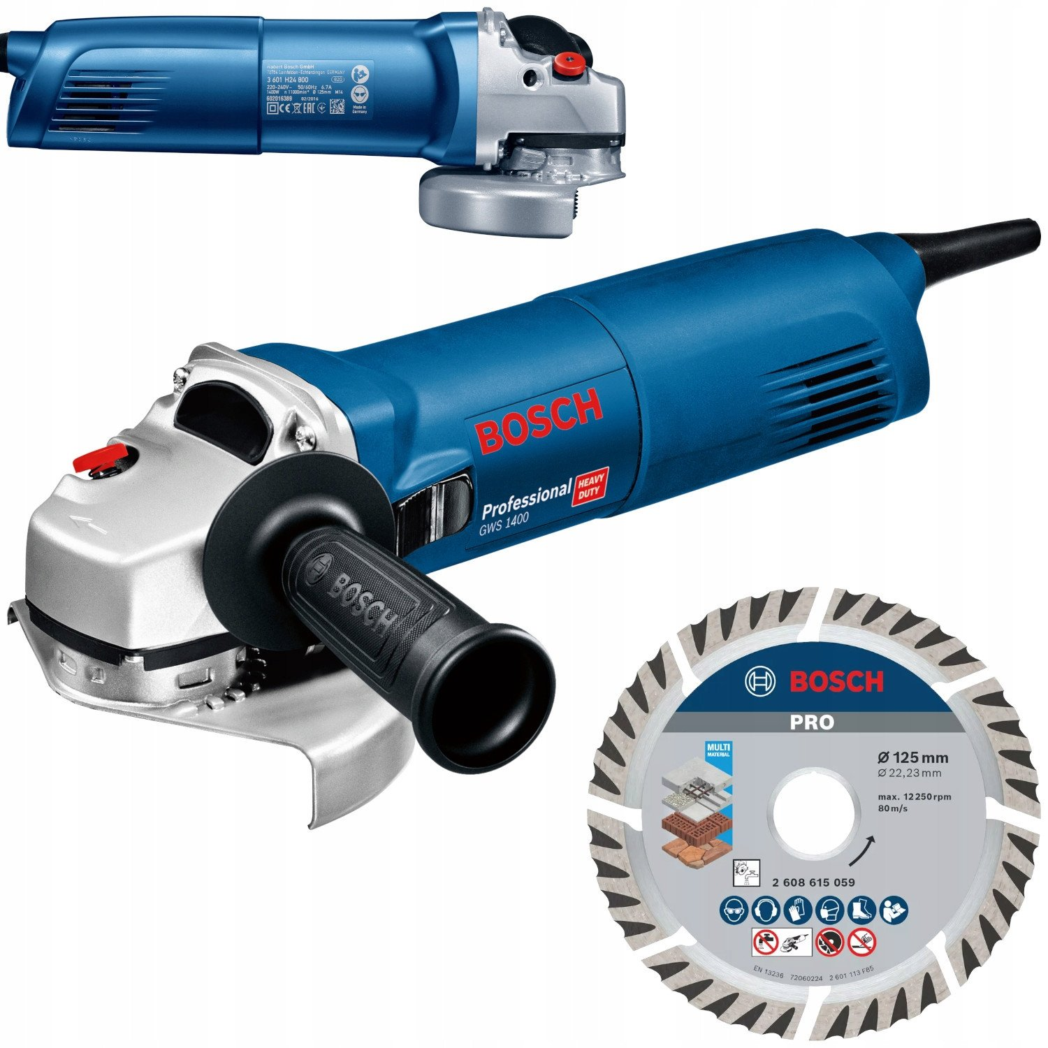 Bosch GWS 1400 elektromos sarokcsiszoló 125 mm 1400W Kartondobozban (B 615990N1V)