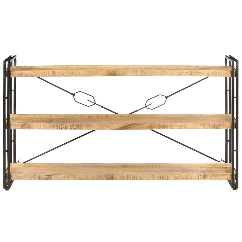 3 szintes tömör mangófa könyvespolc 140 x 30 x 80 cm (320620)