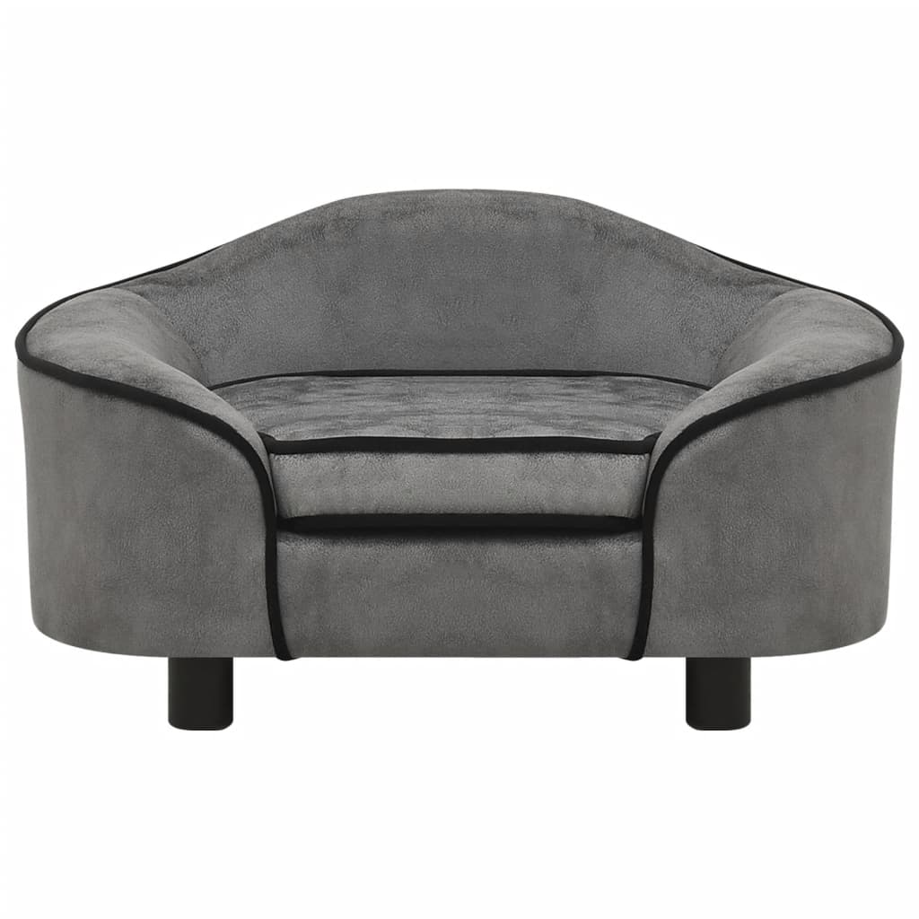 szürke plüss kutyakanapé 67 x 47 x 36 cm (171084)
