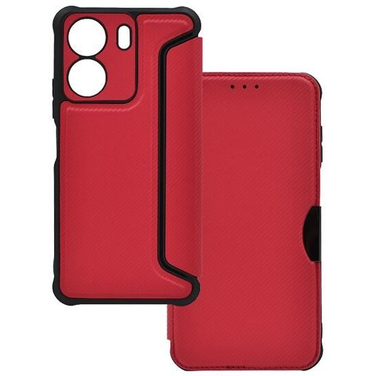 Gigapack Xiaomi Poco C65 karbon mintás fliptok piros (GP-160474) (GP-160474)