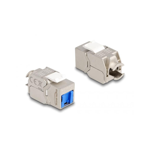 Delock Keystone Modul RJ45 anya - LSA Cat.6A eszköz nélkül használható kék por elleni fedővel (87898)