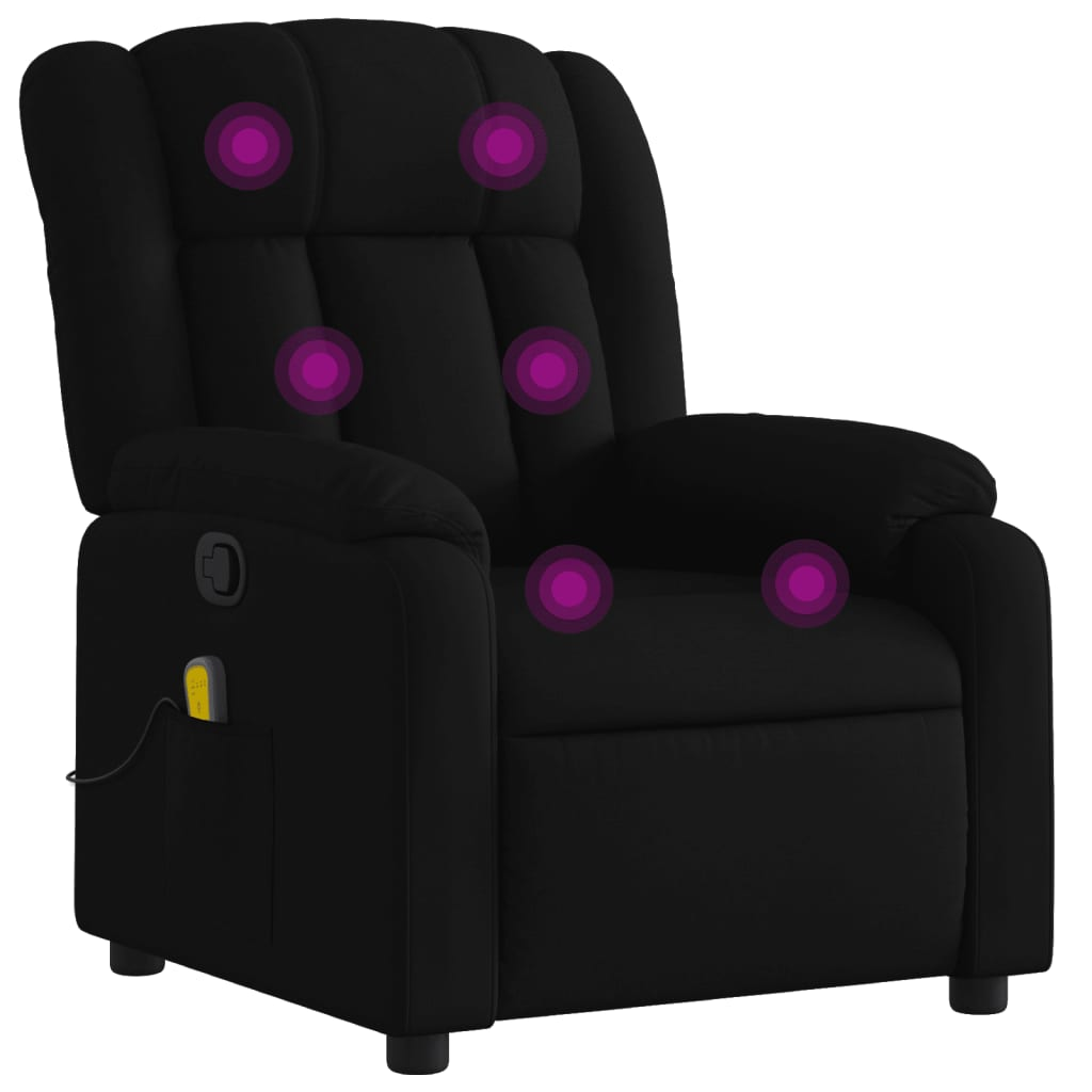 fekete szövet dönthető masszázsfotel (373588)