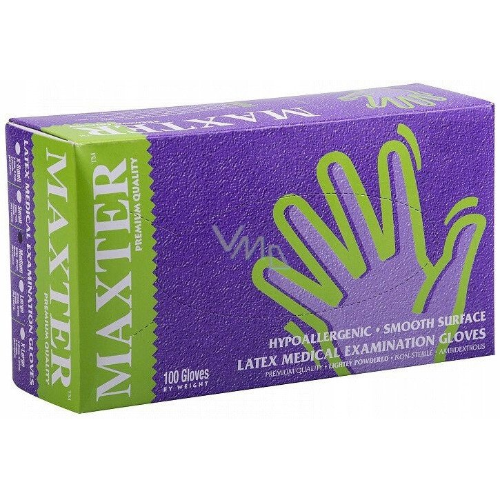 Gumikesztyű Maxter latex Púderes "L" 100 darab/doboz (HGK-BHRE999959)