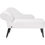 Chaise Lounge Vintage Patas Negras Tapicería De Tela De Poliéster Blanco Izquierda Biarritz - Blanco