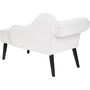 Chaise Lounge Vintage Patas Negras Tapicería De Tela De Poliéster Blanco Izquierda Biarritz - Blanco