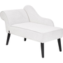 Chaise Lounge Vintage Patas Negras Tapicería De Tela De Poliéster Blanco Izquierda Biarritz - Blanco