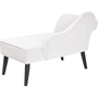 Chaise Lounge Vintage Patas Negras Tapicería De Tela De Poliéster Blanco Izquierda Biarritz - Blanco