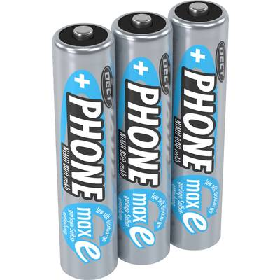 Mikroceruza akku AAA NiMH, 1,2V 800 mAh, 3 db, Ansmann Dect maxE HR3, HR03, UO100557, DC2400, DC2400B4N, LR03 (5030142)