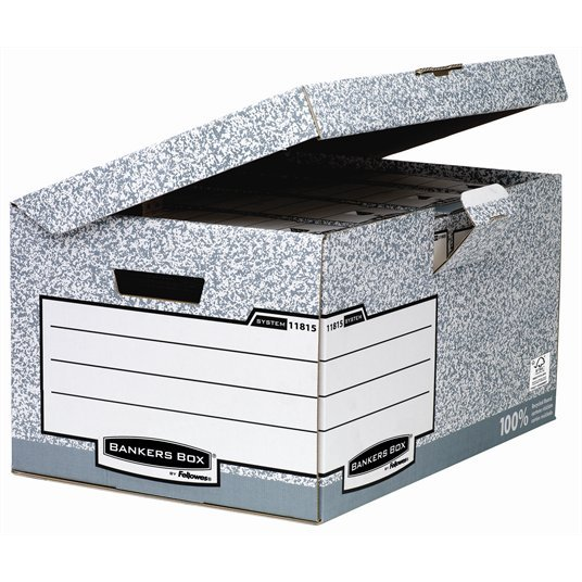 Fellowes Bankers Box System Csapófedeles archiváló konténer - Szürke (10 db / csomag) (1181501)