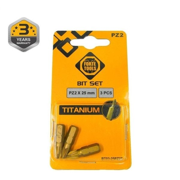 TITANIUM SCREWDRIVER BIT PZ2X25MM 3PCS