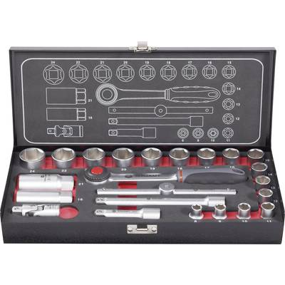 22 részes Dugókulcs készlet, 10 mm (3/8) TOOLCRAFT 826373 (826373)