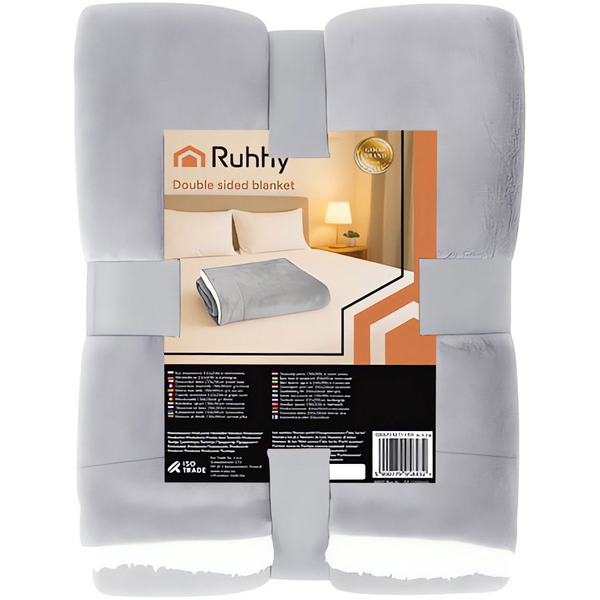Ruhhy 26293 Oboustranná deka s beránkem 150 × 200 cm, světle šedá