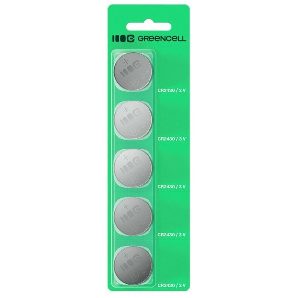 Baterie knoflíková CR2430 3V 290mAh lithiová CR 2430 Green Cell blistr 5