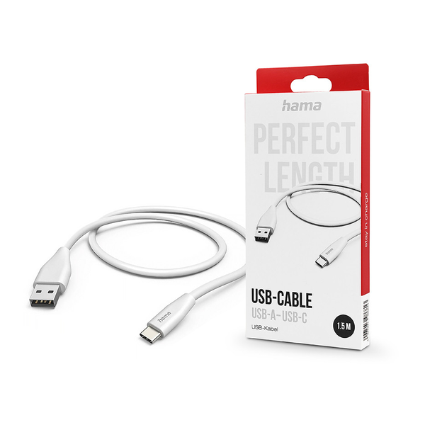 Hama 00201596 cabluri USB 1,5 m USB 2.0 USB A USB C Alb