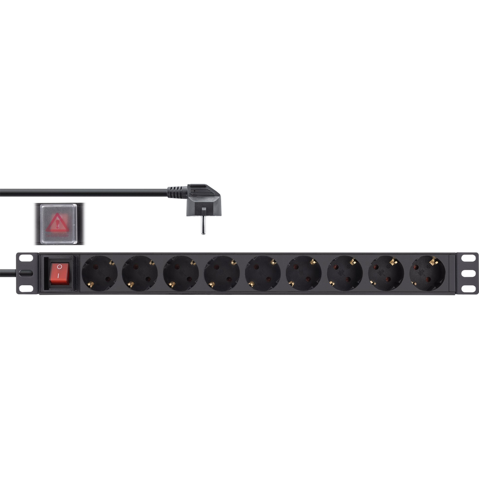 InLine 16419S túlfeszültségvédő Fekete 9 AC kimenet(ek) 2 M (16419S)