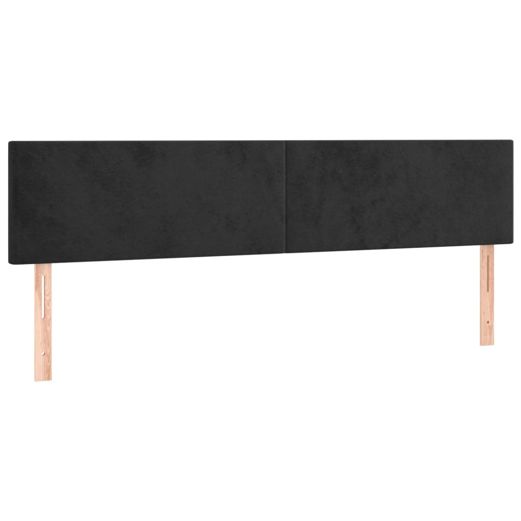 2 db fekete bársony fejtámla 80 x 5 x 78/88 cm (345820)