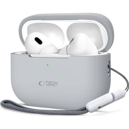 TECH-PROTECT SILIKONOVÉ POUZDRO PRO APPLE AIRPODS PRO 1 / 2 - ŠEDÁ CRAYON