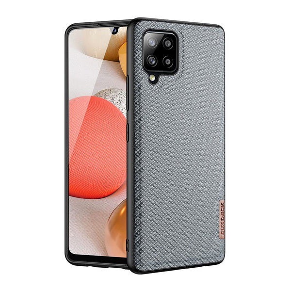 DUX DUCIS FINO szilikon telefonvédő (műanyag belső, közepesen ütésálló, rács minta) SZÜRKE [Samsung Galaxy A42 5G (SM-A425F)] (5996591042442)