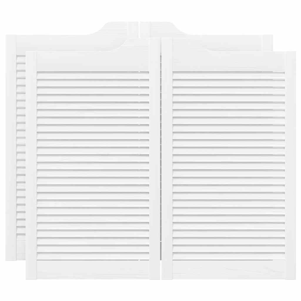 fehér lengőajtók lamellás kialakítású 2 pár 90x100 cm (4107145)