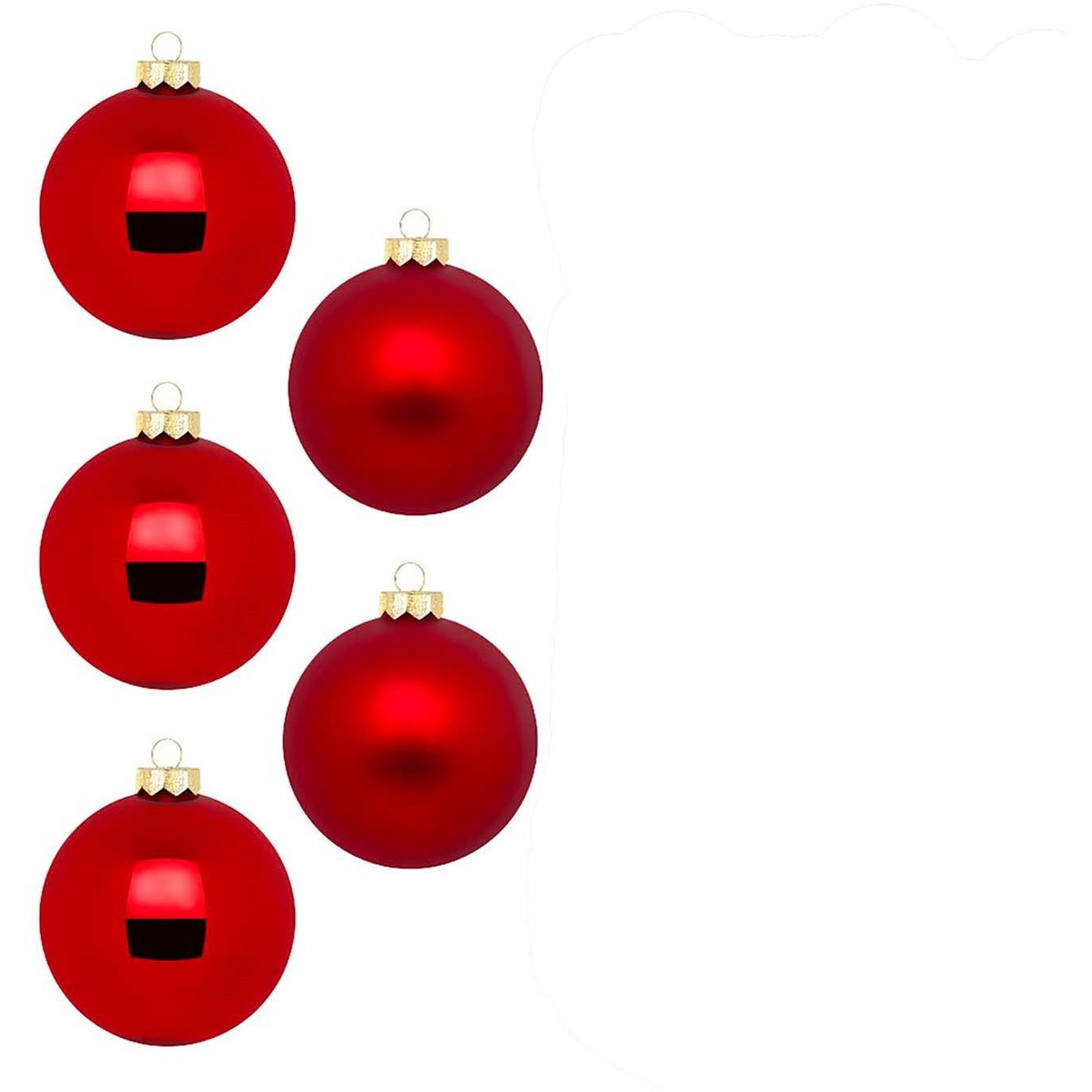 LAALU díszkészlet: piros matt/fényes díszek 8 cm, 12 db (LAU-2045)