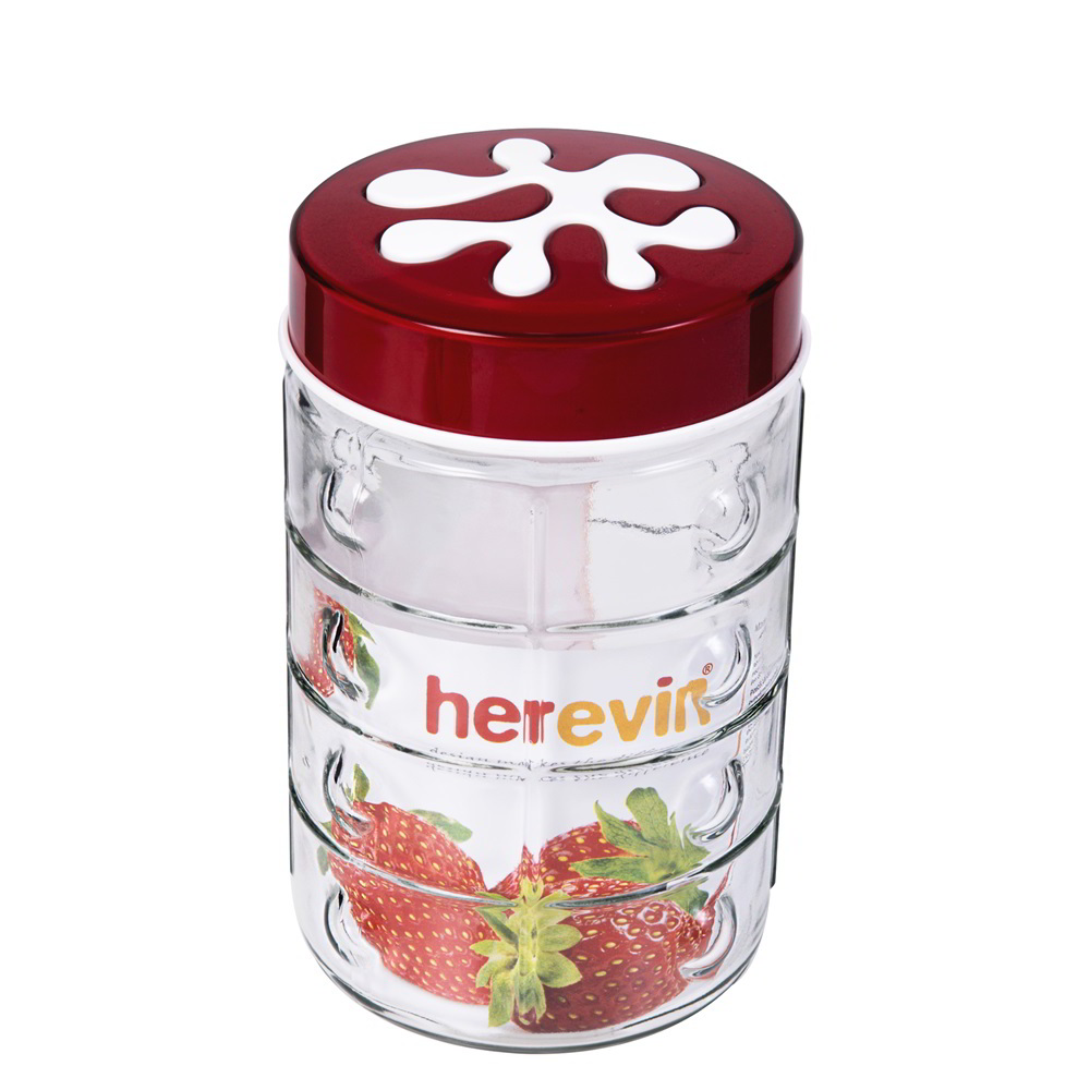 Iris 135902-000 Üveg Fűszertartó 1350ml - Piros / Lila / Zöld (135902-000)