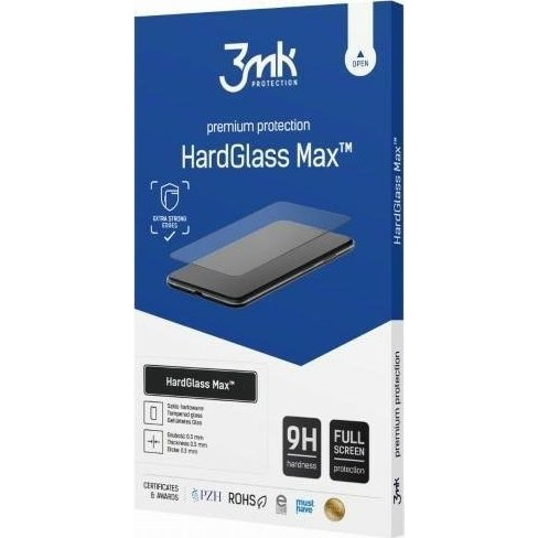 3mk HardGlass Max edzett üvegfólia 9H Fekete Redmi Note 12 Pro+ (3MK4366)