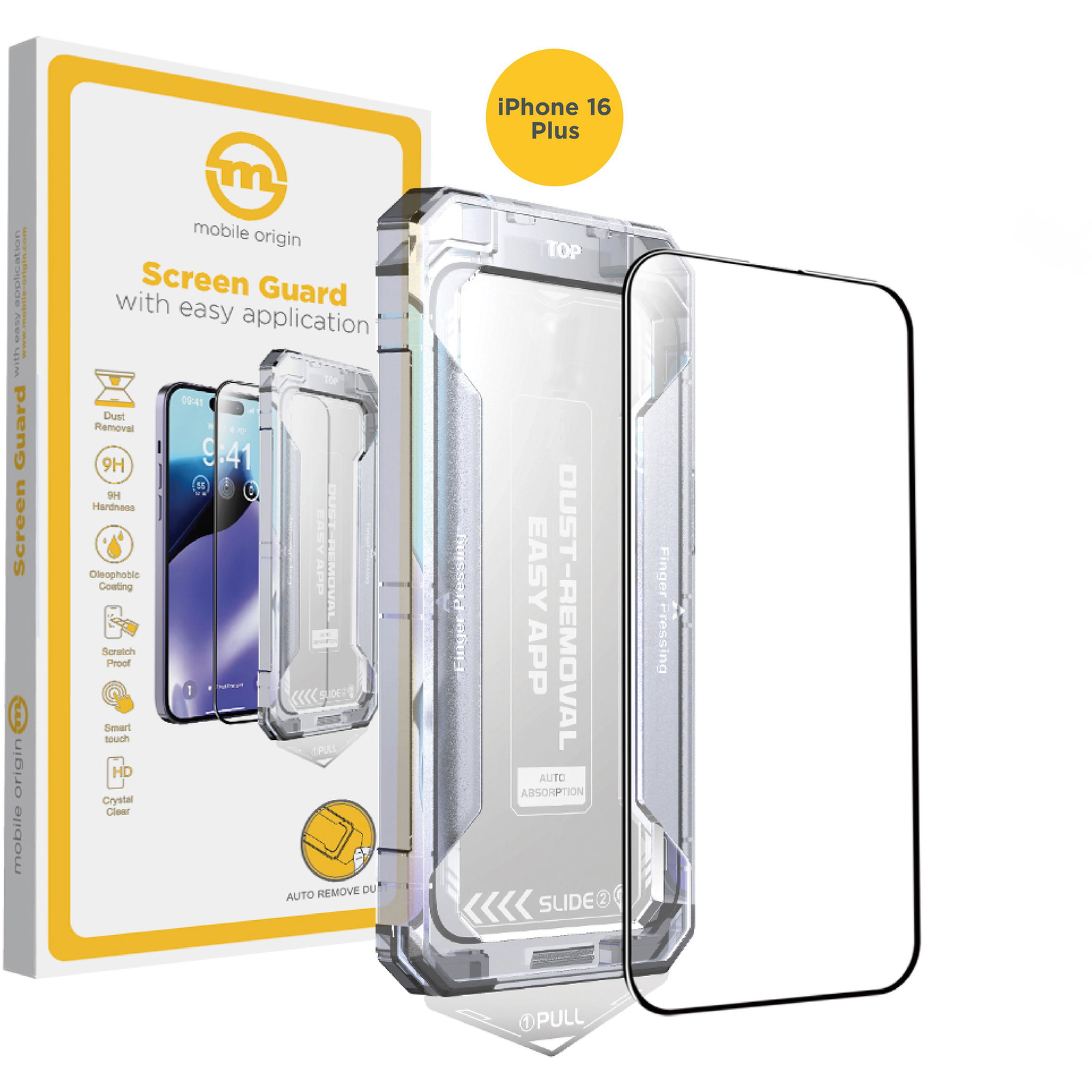 Mobile Origin Yellow Screen Guard With Easy Application iPhone 16 Plus üvegfólia (SGZ-i16Plus)