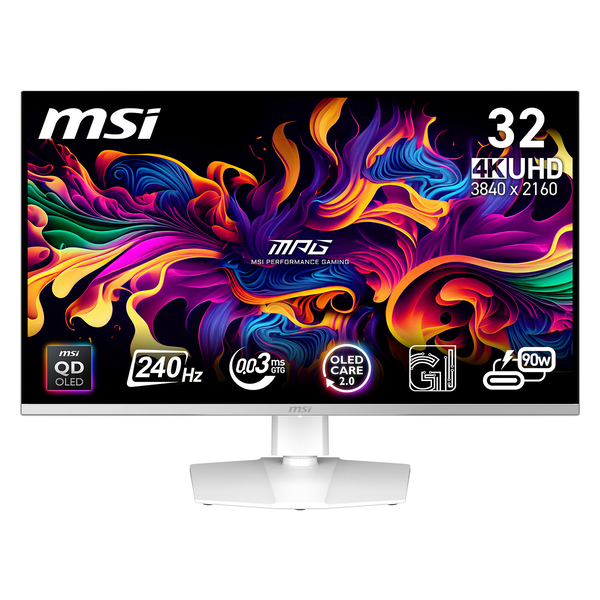 MSI MPG 321URXW QD-OLED computerskærm 80 cm (31.5") 3840 x 2160 pixel 4K Ultra HD Hvid
