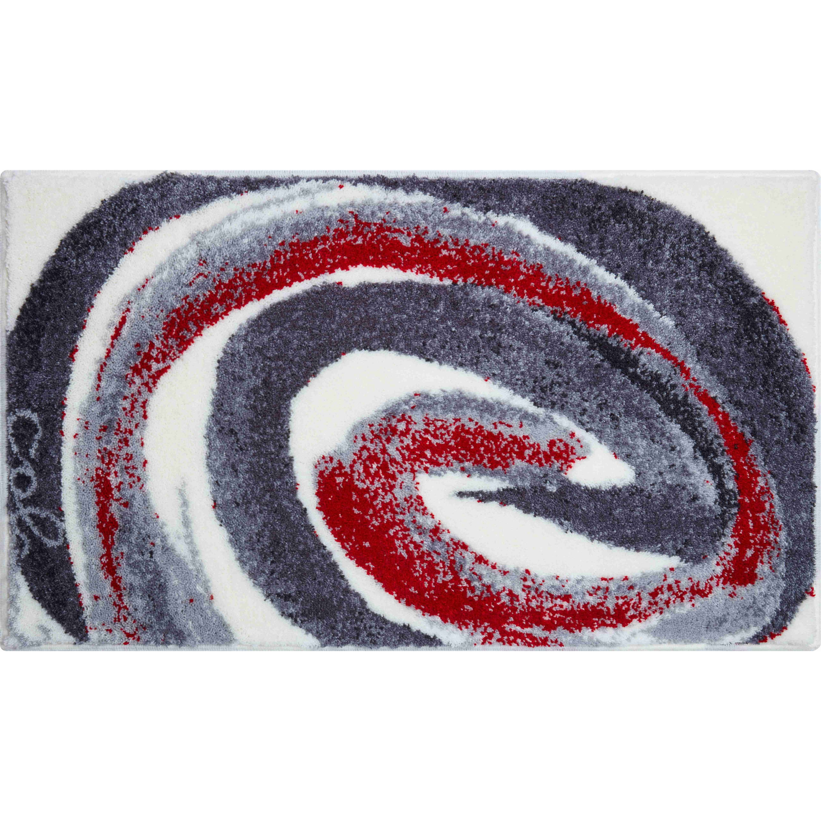 GRUND Colani 42 Fürdőszobai szőnyeg, 70×120 cm, szürke-piros (B2613-023001012)