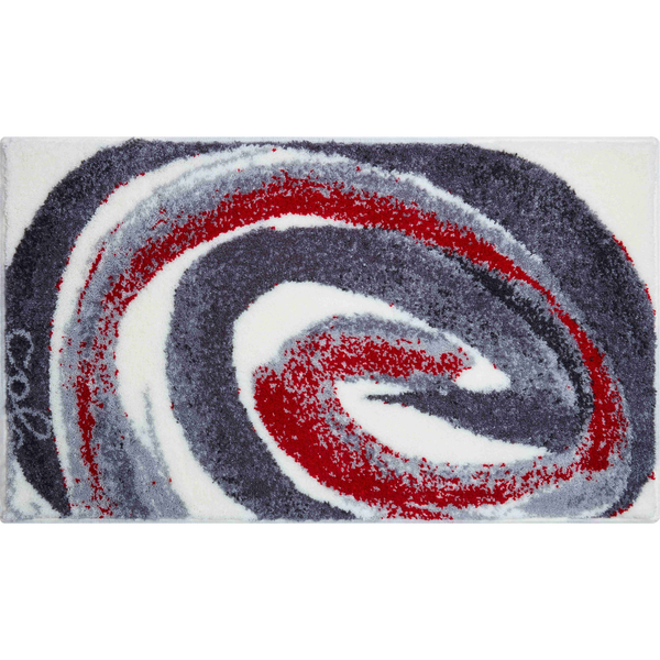 GRUND Colani 42 Fürdőszobai szőnyeg, 70×120 cm, szürke-piros