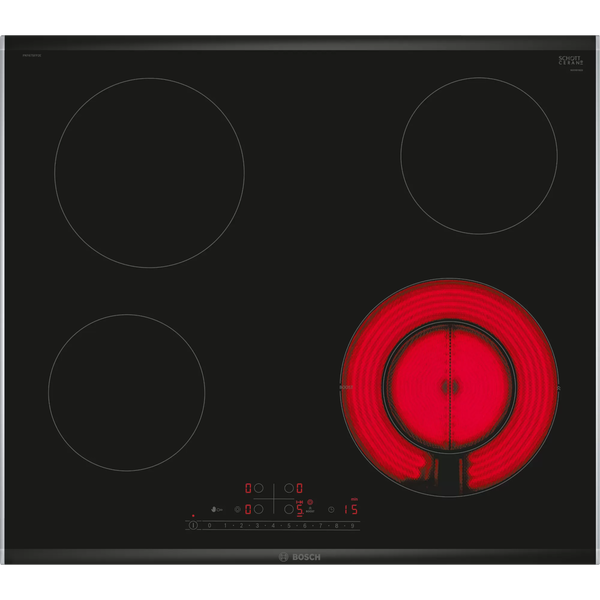 Bosch Serie 6 PKF675FP2E нагревателна плоча Черен Вграден 60 см Керамичен 4 zone(s)