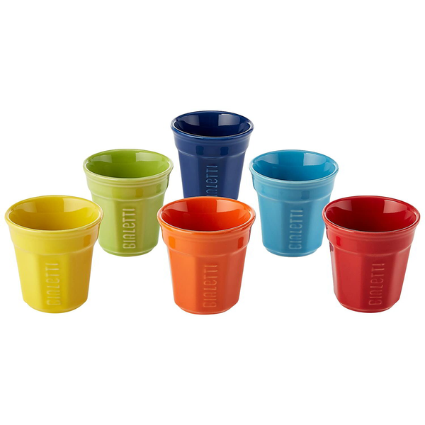 Bialetti Bicchierini Juego De 6 Tazas De Espresso - Colorido (6 Piezas)