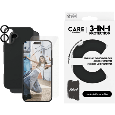 PanzerGlass Fashion 3in1 Apple iPhone 16 Plus Telefon tok készlet - Fekete (B1395+95877+95890)