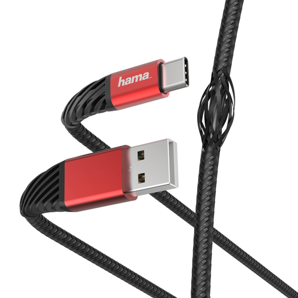 Hama Extreme cavo USB USB 2.0 1,5 m USB A USB C 0,48 Gbit/s Nero, Rosso