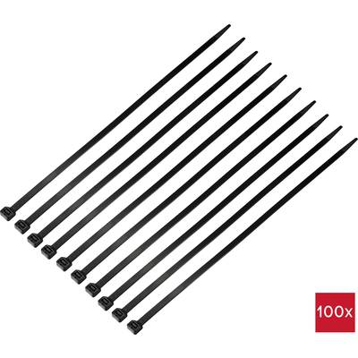 TRU COMPONENTS TC-12523704 Kábelkötöző 380 mm 7.6 mm Fekete Hidegnek ellenáll 100 db (TC-12523704)
