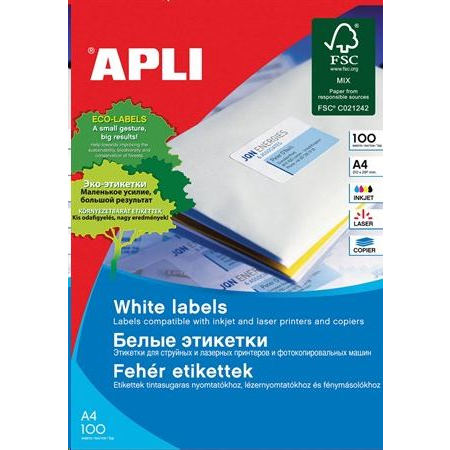 APLI 70x25.4 mm univerzális etikett, 3300 darab (LCA3132) (LCA3132)