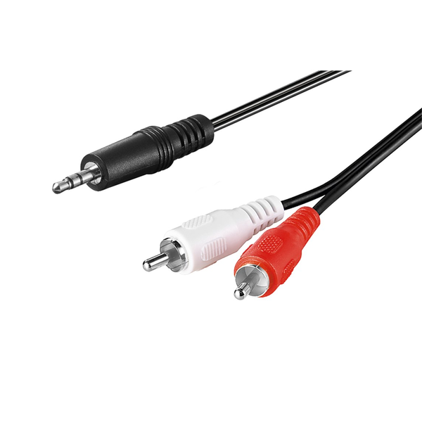 Goobay 3.5mm - 2x RCA, 1m audio kabel 2x RCA černá, červená, bílá