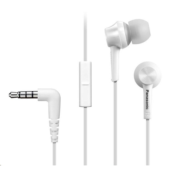 In-ear sluchátka stereo sluchátka s mikrofonem Panasonic RP-TCM115E-W Bílá