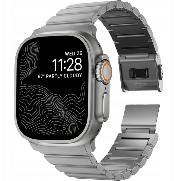 NOMAD GOODS Titán szíj Apple Watch 49mm/46mm/45mm/44mm/42mm ezüst