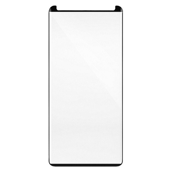 Samsung Galaxy S9 Plus SM-G965, Протекторно фолио за екран, удароустойчиво фолио (също и за извитата част!), Tempered Glass (закалено стъкло), малък размер, черен (67679)