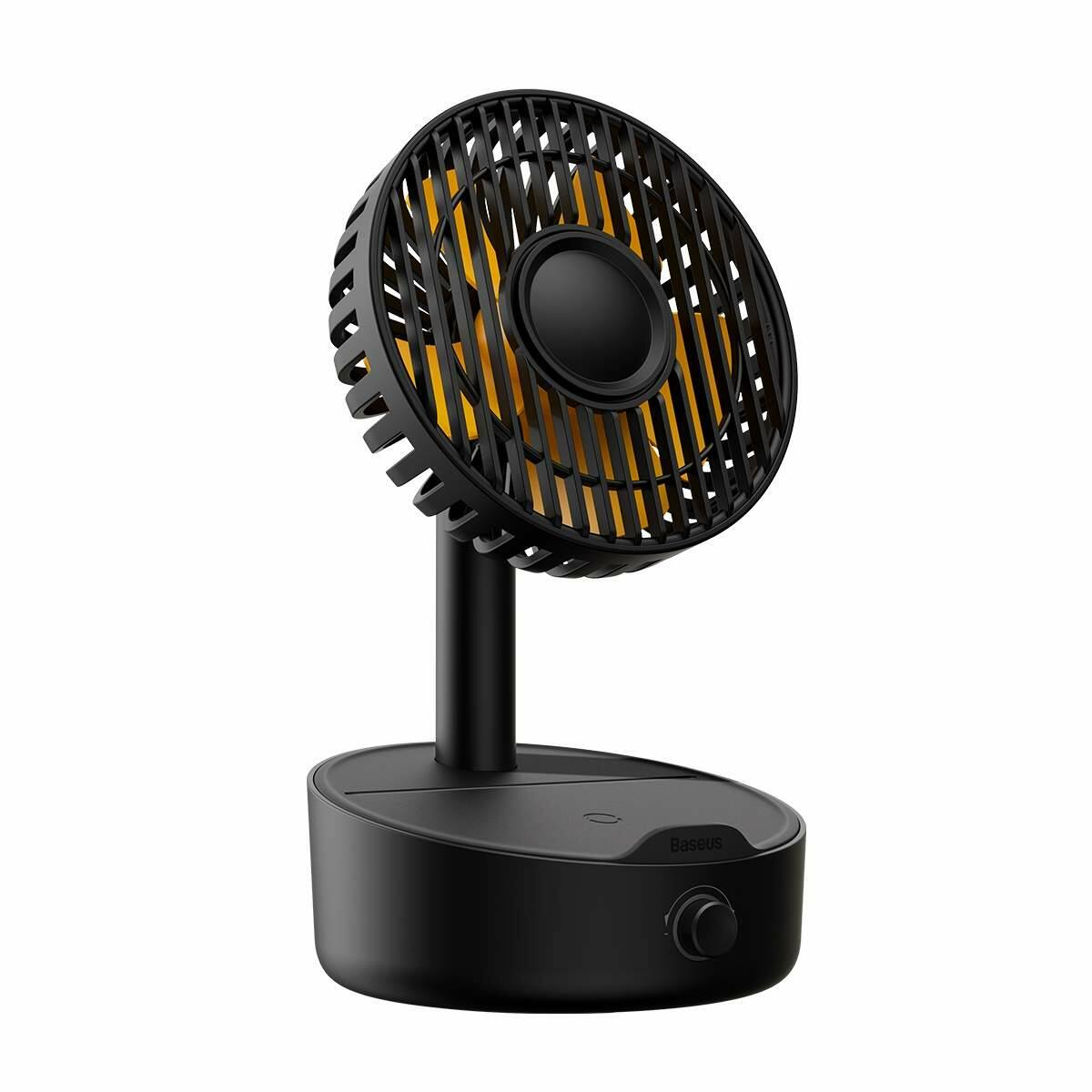 Baseus Hermit Desktop Vezeték nélküli töltő + Ventilátor - Fekete (12V / 2A) (WXYZ-B01)